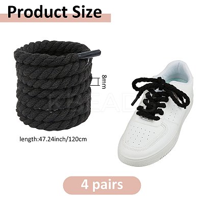 4 Pairs Cotton Shoelaces FIND-FH0012-04B-1