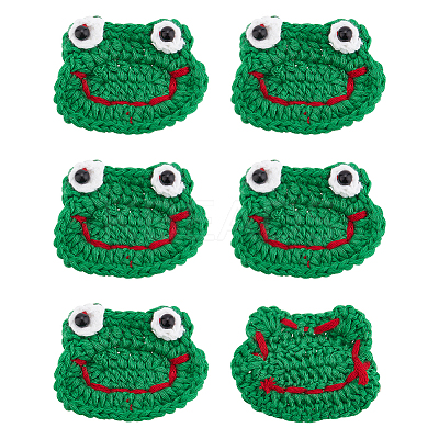 Frog's Head Shape Cartoon Style Polyester Knitted Costume Ornament Accessories DIY-BC0006-65-1