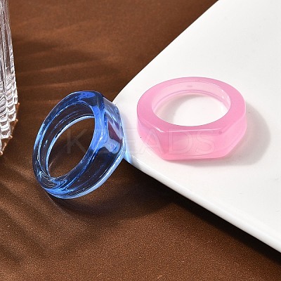 Kids Transparent Acrylic Glue on Ring Base RJEW-P154-01A-M-1