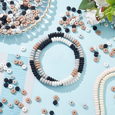 6 Strands 6 Colors Handmade Polymer Clay Beads CLAY-FH0001-10-1