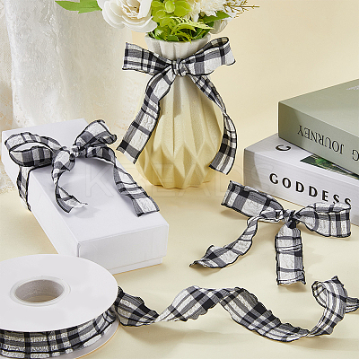 Cloth Plaid Ribbon OCOR-WH20071-001G-1