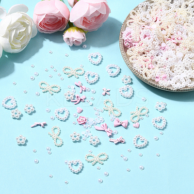 644Pcs Alloy & Acrylic & ABS Plastic Imitation Pearl Cabochons MRMJ-SP0001-13-1