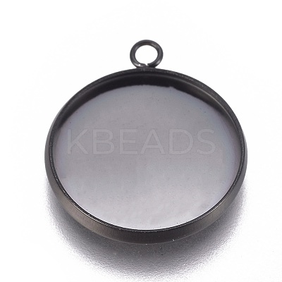 304 Stainless Steel Pendant Cabochon Settings X-STAS-G127-13-16mm-B-1