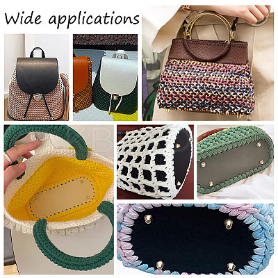 3Pcs 3 Style Oval PU Leather Knitting Crochet Bags Nail Bottom Shaper Pad DIY-PH0009-84-1