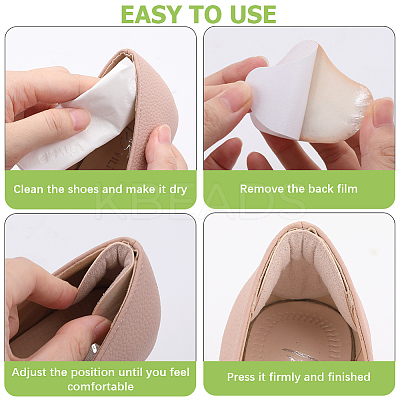 6 Pairs 2 Colors Cotton Anti-Wear Heel Grips FIND-GF0005-49-1