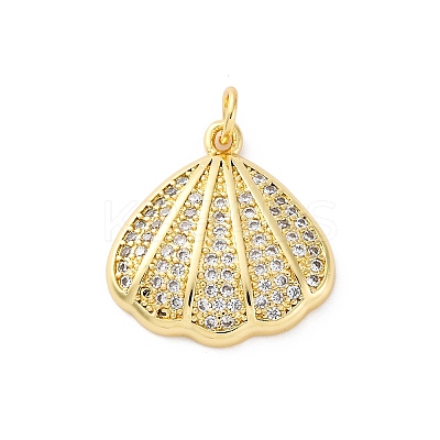 Brass Micro Pave Cubic Zirconia Pendants KK-S510-40G-02-1