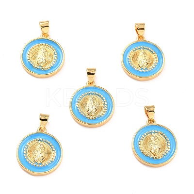 Brass Enamel Pendants KK-P209-02G-08-RS-1