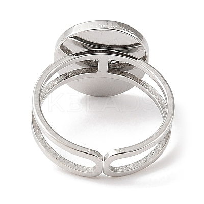 304 Stainless Steel Open Cuff Ring for Women RJEW-F166-07P-02-1