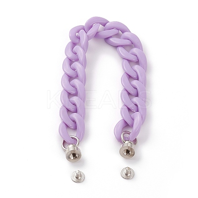 Opaque Acrylic Curb Chain for DIY Keychains HJEW-JM00404-1
