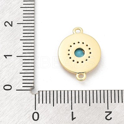 Brass Micro Pave Clear Cubic Zirconia & Shell Connector Charms KK-M303-03G-01-1