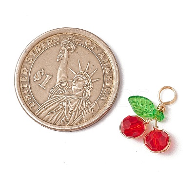 Cherry Glass Pendants PALLOY-JF03470-04-1
