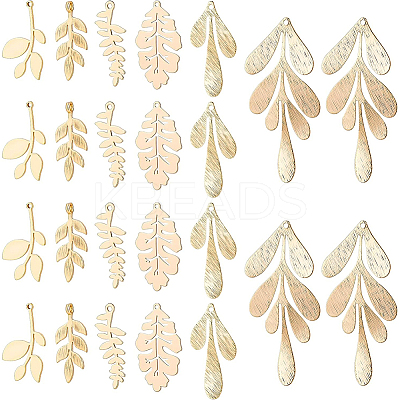 24Pcs 6 Style Brass Pendants KK-BC0008-11-1