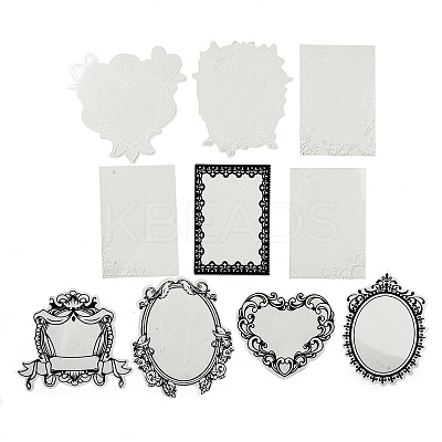 10Pcs 10 Styles Vintage Lace Waterproof PET Stickers Sets LS-DIY-M066-05E-1