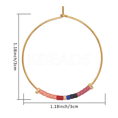 Bohemian Handmade Glass Seed Beads Hoop Earrings AM1646-7-1