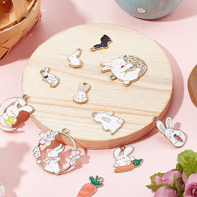 48Pcs 12 Style Alloy Enamel Pendants ENAM-SC0002-83-1