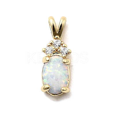 Synthetic Opal Flat Round Oval Charms KK-H089-05B-01-1