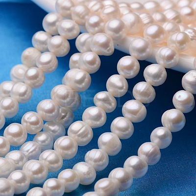 Potato Natural Cultured Freshwater Pearl Beads Strands PEAR-E007-7-8mm-A-1