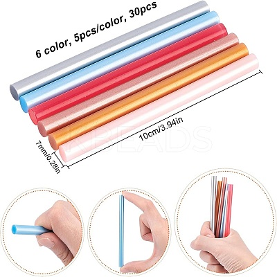 30Pcs 6 Colors DIY Glue Gun Sealing Wax Sticks DIY-CP0005-56-1