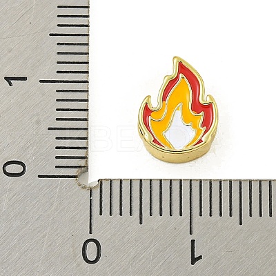 Rack Plating Brass Enamel Beads KK-U029-22G-07-1