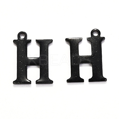 304 Stainless Steel Alphabet Charms STAS-H122-H-EB-1