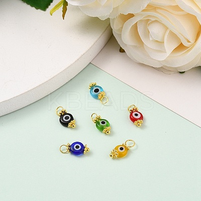 Handmade Evil Eye Lampwork Charms PALLOY-JF00540-1