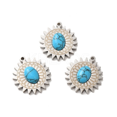Synthetic Turquoise Pendants STAS-A080-07P-1