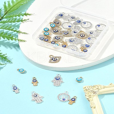 36Pcs 6 Styles Alloy Charms ENAM-FS0002-38-1