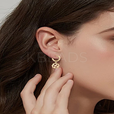 8Pcs 2 Colors 201 Stainless Steel Huggie Hoop Earring Findings STAS-LP0005-25B-1