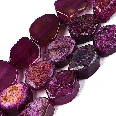 Dyed Natural Agate Beads Strands G-Q606-23E-05-1