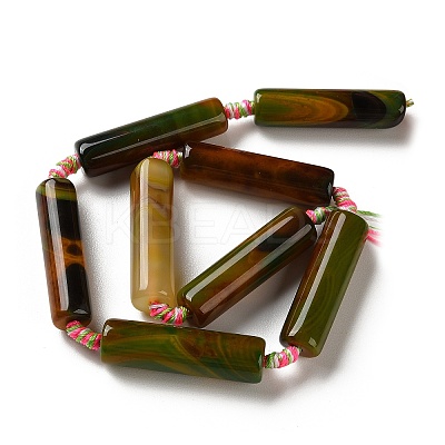 Natural Banded Agate(Dyed & Heated) Beads Strands G-A312-A02-01-1
