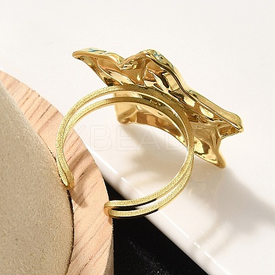 304 Stainless Steel Open Cuff Ring for Women RJEW-B109-03G-02-1