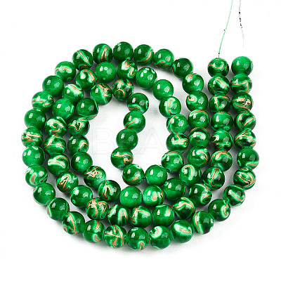 Baking Paint Glass Beads Strands DGLA-N010-10mm-04-1