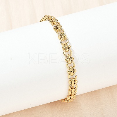 304 Stainless Steel Link Chain Bracelets for Women BJEW-Z143-22G-01-1