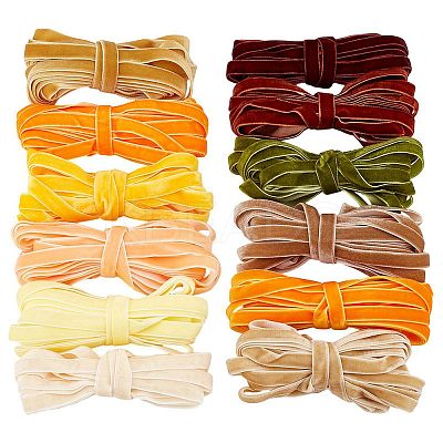 60 Yards 12 Colors Single Face Velvet Ribbon SRIB-AR0001-21-1