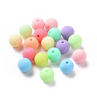 Rubberized Style Acrylic Beads SACR-P018-06A-M-1