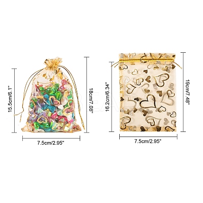 Heart Printed Organza Bags OP-PH0001-11-1