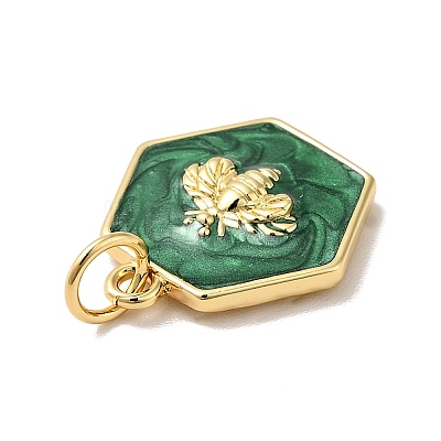 Rack Plating Brass Enamel Pendants X-KK-H431-10G-1