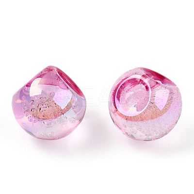 UV Plating Rainbow Iridescent Acrylic Beads X-OACR-G012-04A-1