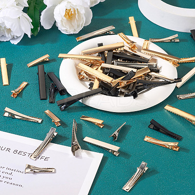 120Pcs 12 Style Iron Alligator Hair Clips Findings PHAR-TA0001-08-1