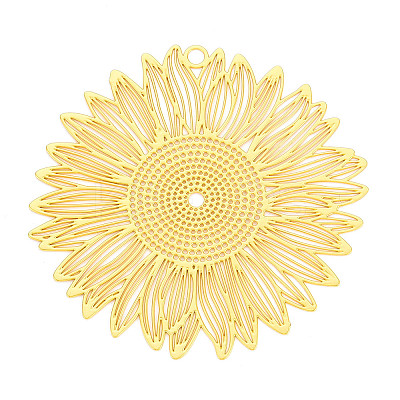 Brass Filigree Big Pendants X-KKC-T003-13G-1
