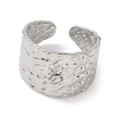 Hammered 304 Stainless Steel Loop Ring Base STAS-G375-01P-1