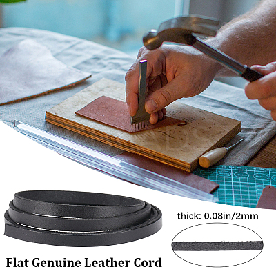 3Pcs Flat Leather Jewelry Cord WL-GF0001-16D-02-1