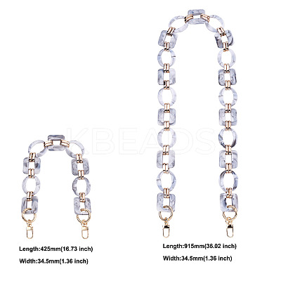 2Pcs Oval & Square Acrylic Bag Handle FIND-GN0001-14A-1