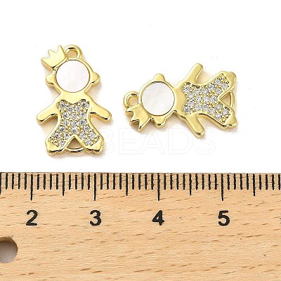 Brass Micro Pave Clear Cubic Zirconia Prince Connector Charms X-KK-K365-15B-G-1
