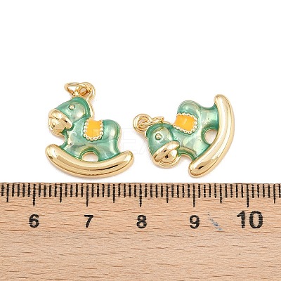 Brass Enamel Pendants KK-B157-25G-1