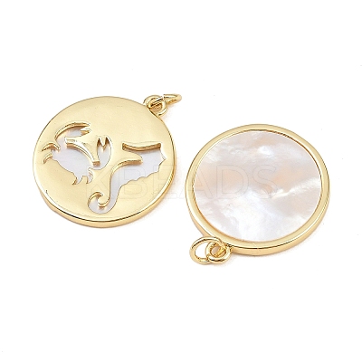 Natural Shell Pendants KK-L251-44G-B-1