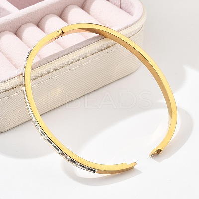 304 Stainless Steel Rhinestone Bangles for Women BJEW-Z092-08G-1