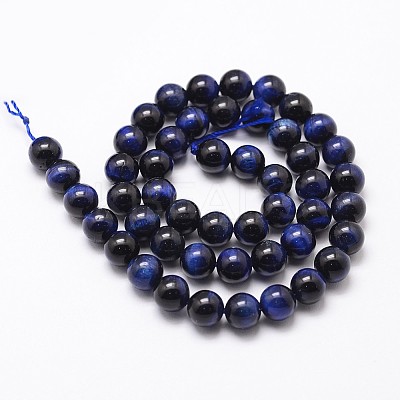 Natural Tiger Eye Bead Strands G-G735-23-6mm-02-1
