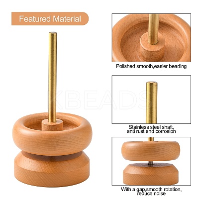 Wooden Manual Seed Bead Spinner Holder TOOL-K005-01-1