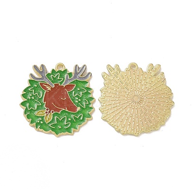Christmas Theme Rack Plating Alloy Enamel Pendants PALLOY-O109-18LG-1